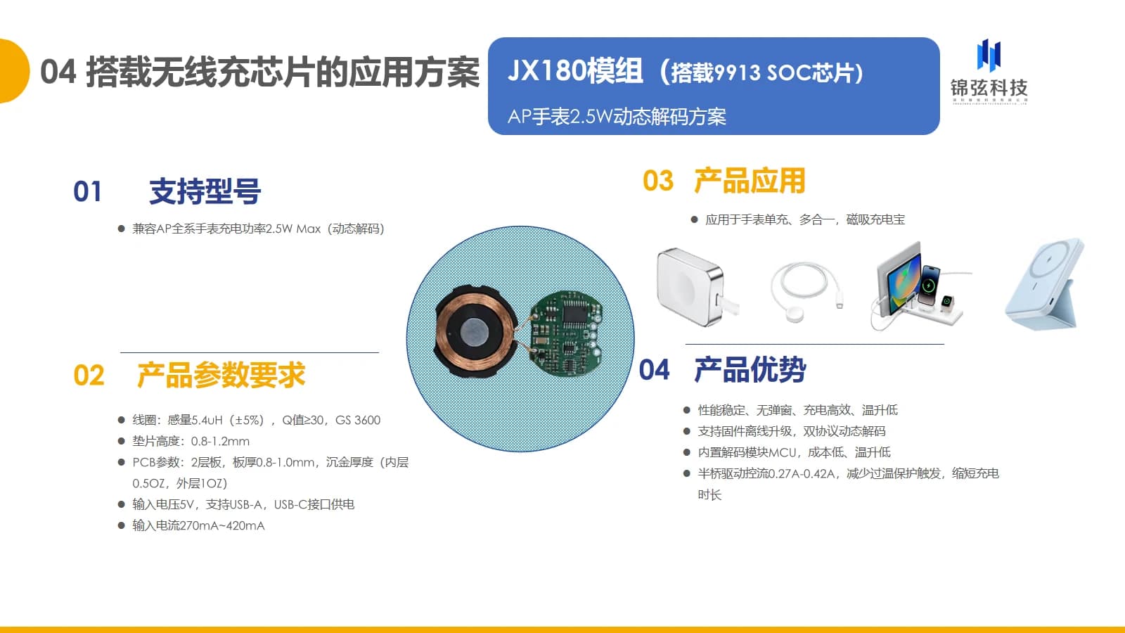 JX180 AP Watch 2.5W Wireless Charging Solution view 2