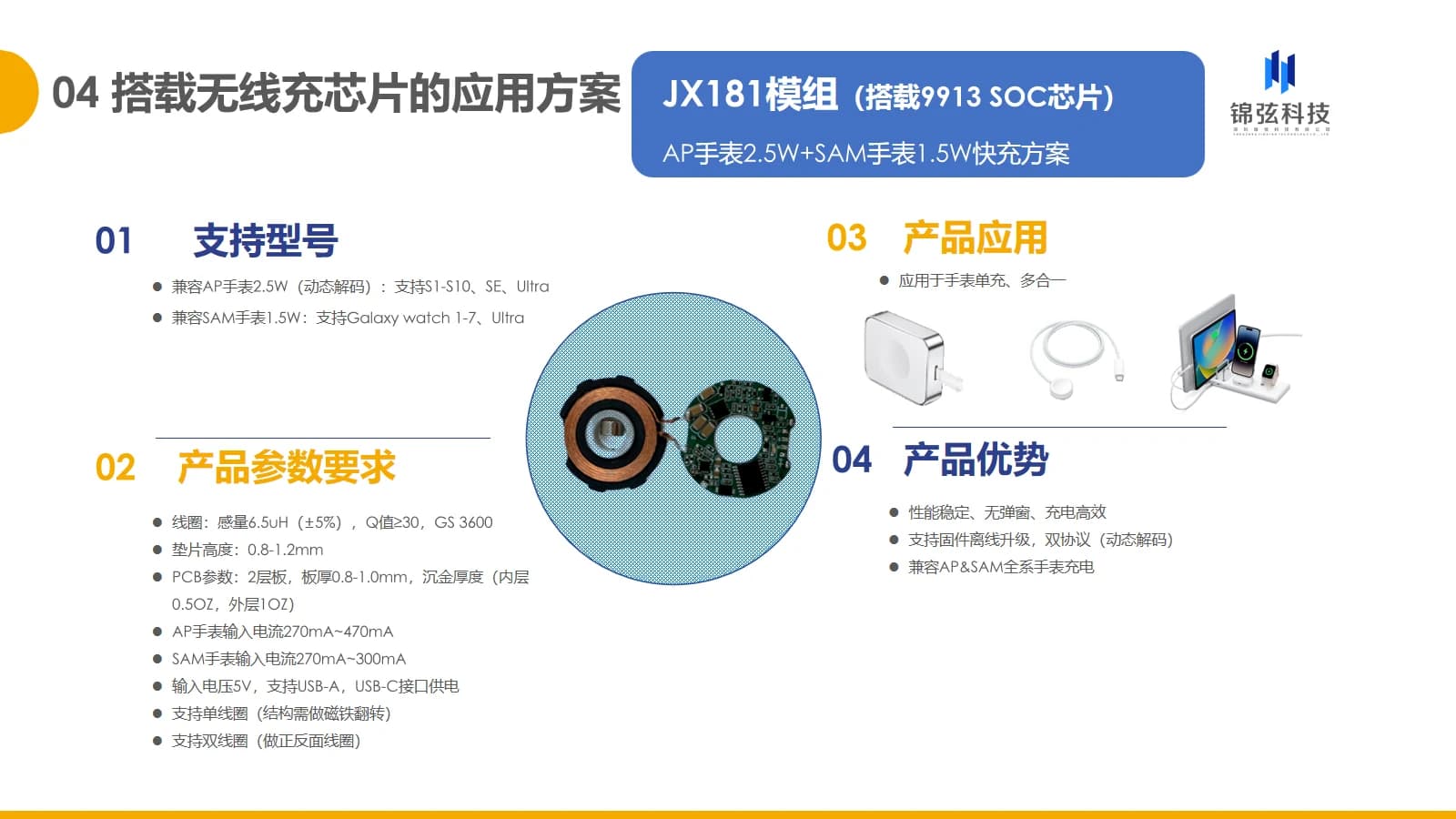 JX181 Dual-Protocol Watch Wireless Charging Module view 2