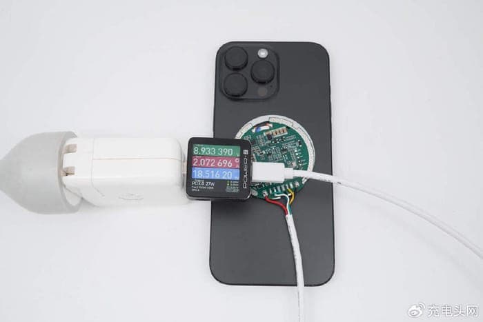 Bench test — 18.5W measured input (POWER-Z)